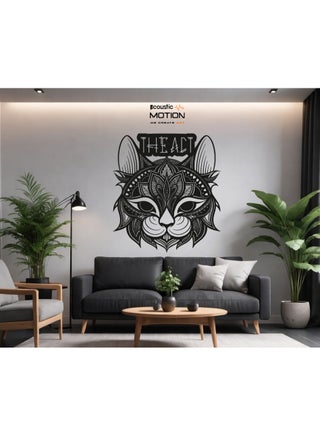 لوحات جدارية خشبية من خشب MDF من ACOUSTIC MOTION®، تصميم THE ACT مع شريط لاصق مزدوج الوجه، لوحة جدارية سوداء عصرية للمنزل، غرفة المعيشة، غرفة النوم، المكتب والفندق، 50×50×0.5 سم، طقم من قطعتين